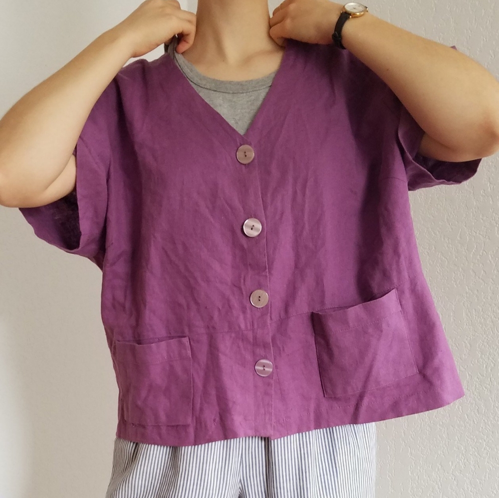 Linen Canvas Button Up